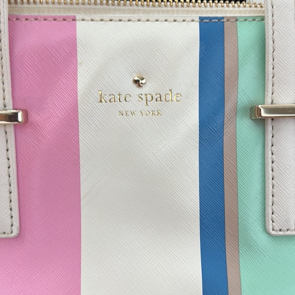 Kate Spade Cedar Street multi striped maise satchel. - Picture 3 of 10
